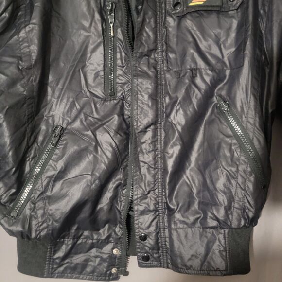 Vintage Star Gear 1980s Windbreaker Jacket Size Large Black Zip Pockets Retro - Picture 4 of 15